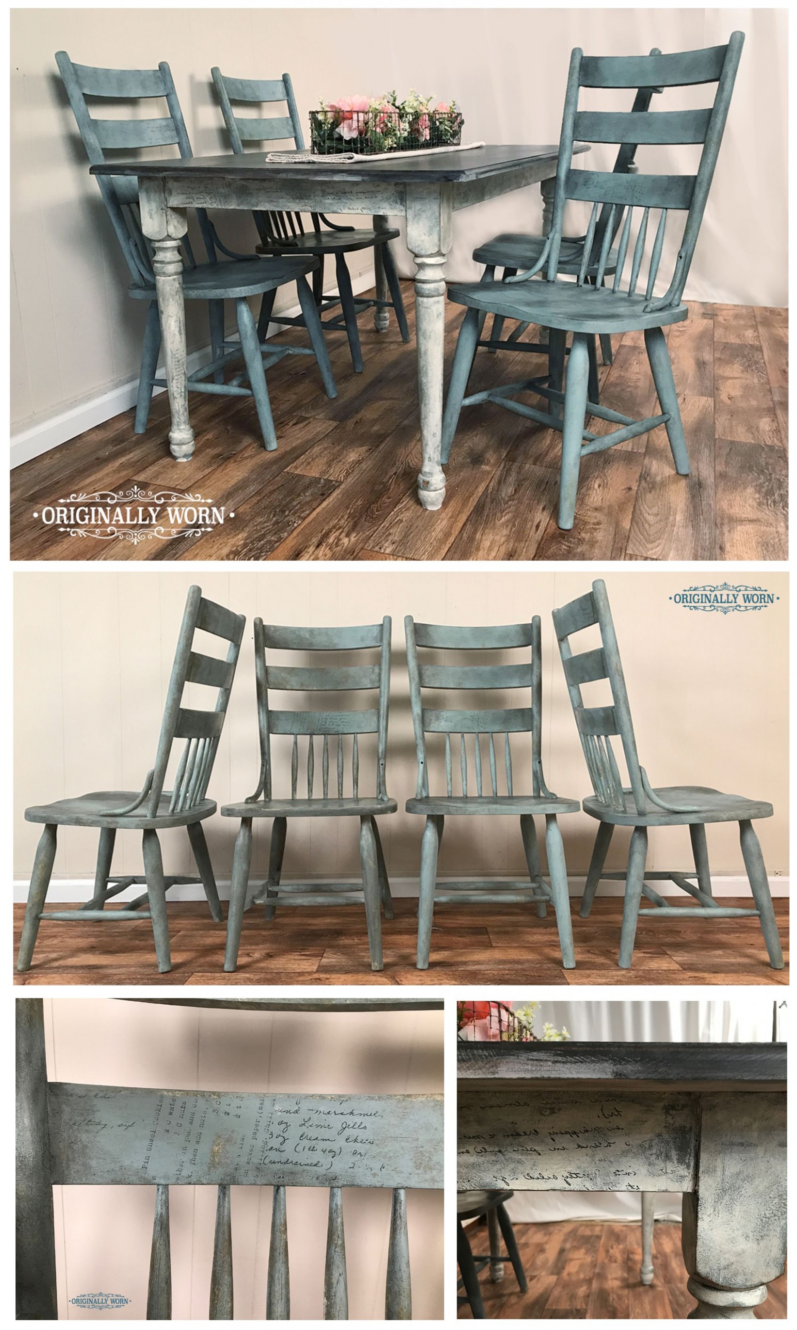 Dining Table And Chairs Done In Chalk Paint® By Annie Sloan In Old ..