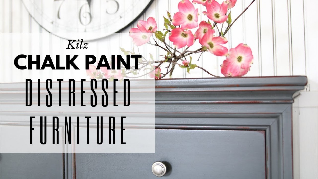 Distressed Furniture ~ Chalk Paint Tutorial ~ Annie Sloan Wax ~ Dresser Makeover Kilz Chalk Paint