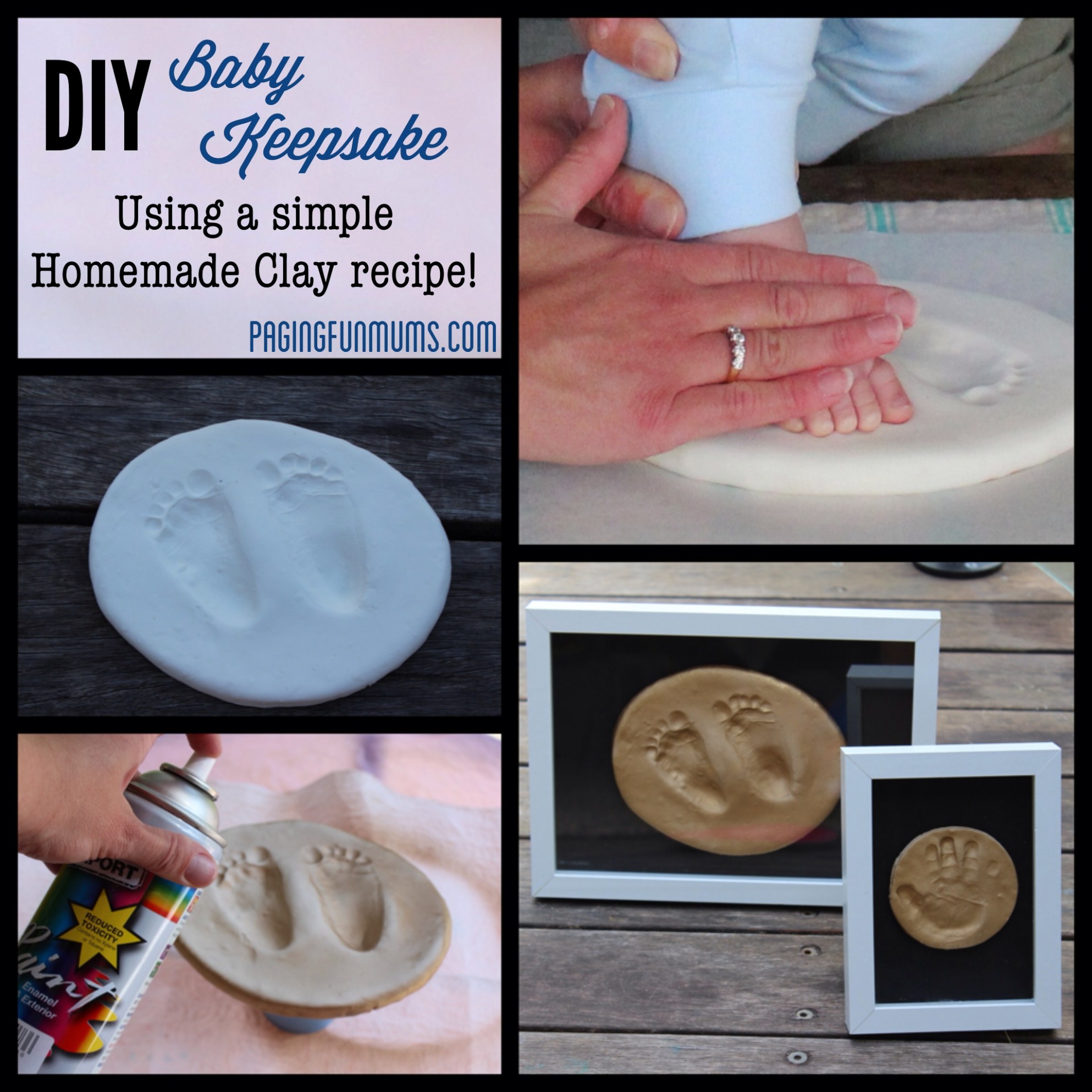 Diy Baby Keepsake Using Homemade Clay! Paging Fun Mums Can You Paint Air Dry Clay While Wet