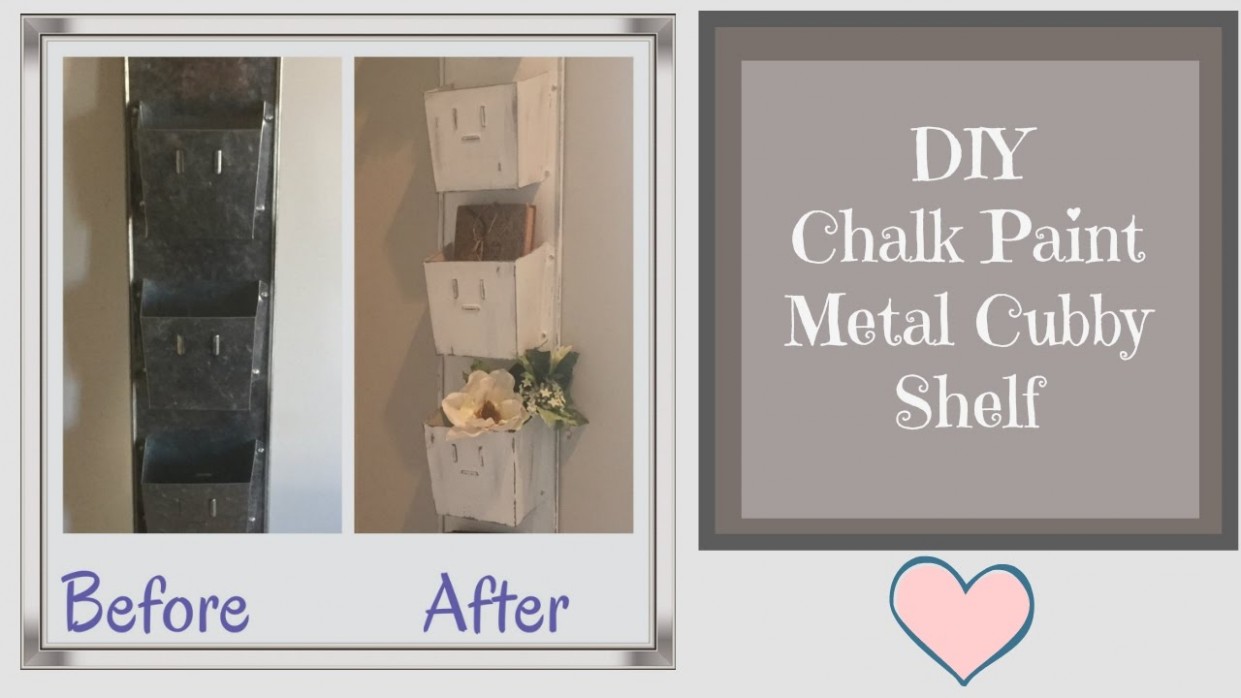 Diy Chalk Paint Metal Cubby Shelf Farmhouse Shabby Chic Style Can You Paint Chalk Paint Over Metal