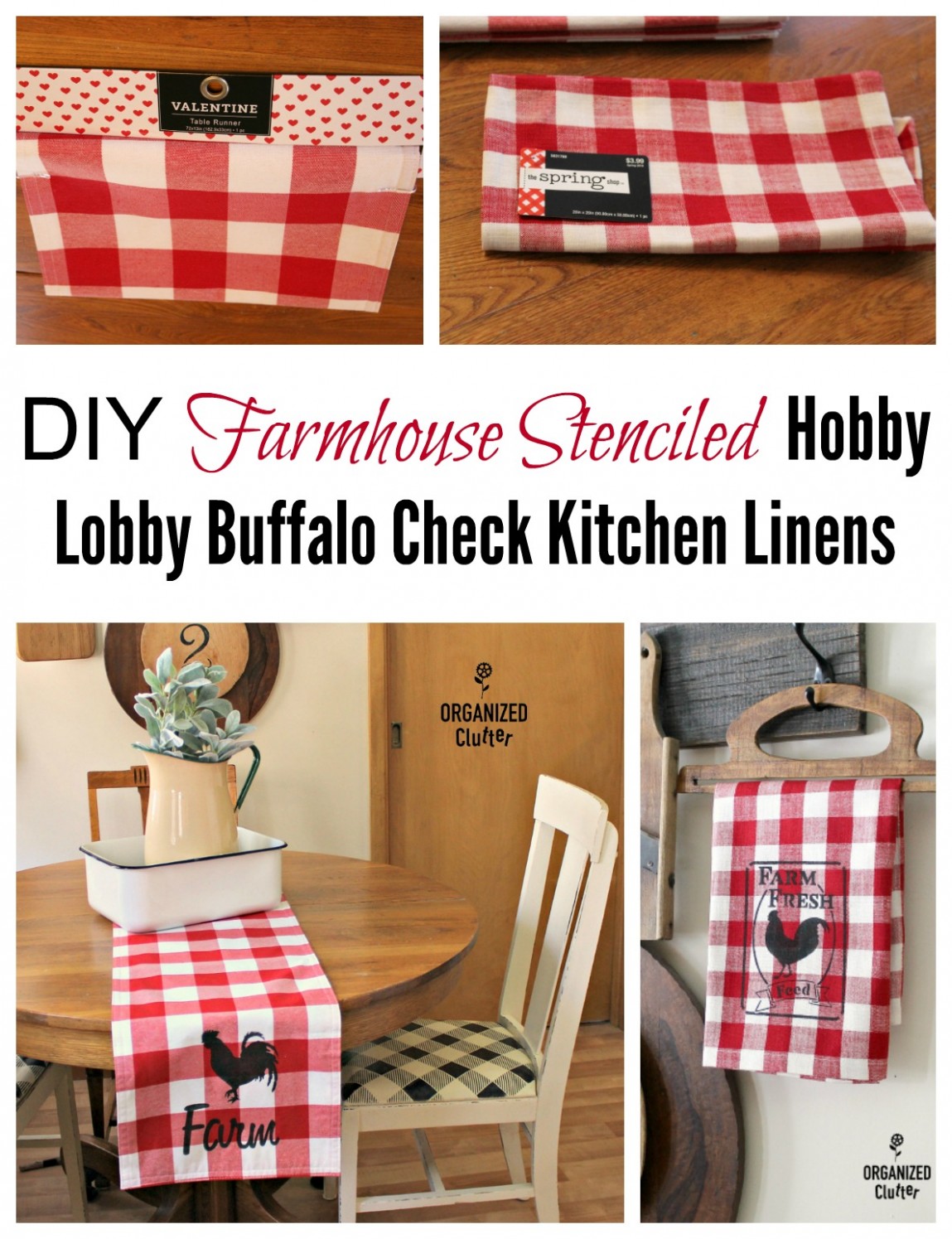Diy Farmhouse Style Stenciled Hobby Lobby Buffalo Check Kitchen ..