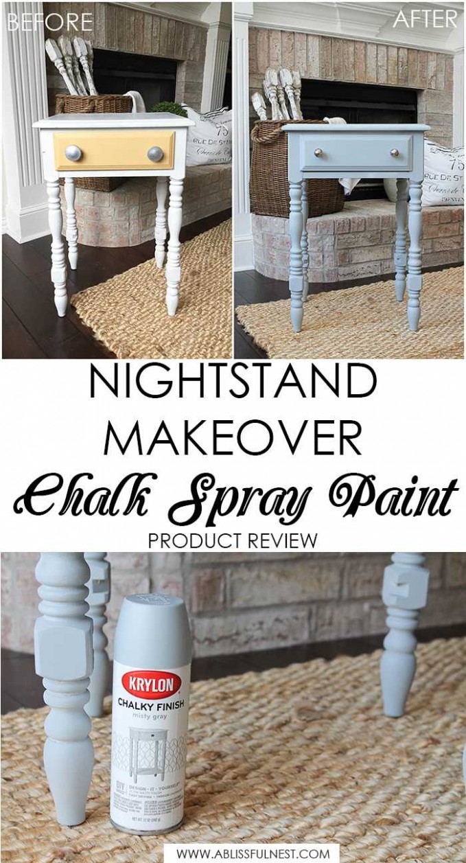 Diy Nightstand Makeover Using Chalk Spray Paint Can I Use Chalk Paint On Wood Furniture