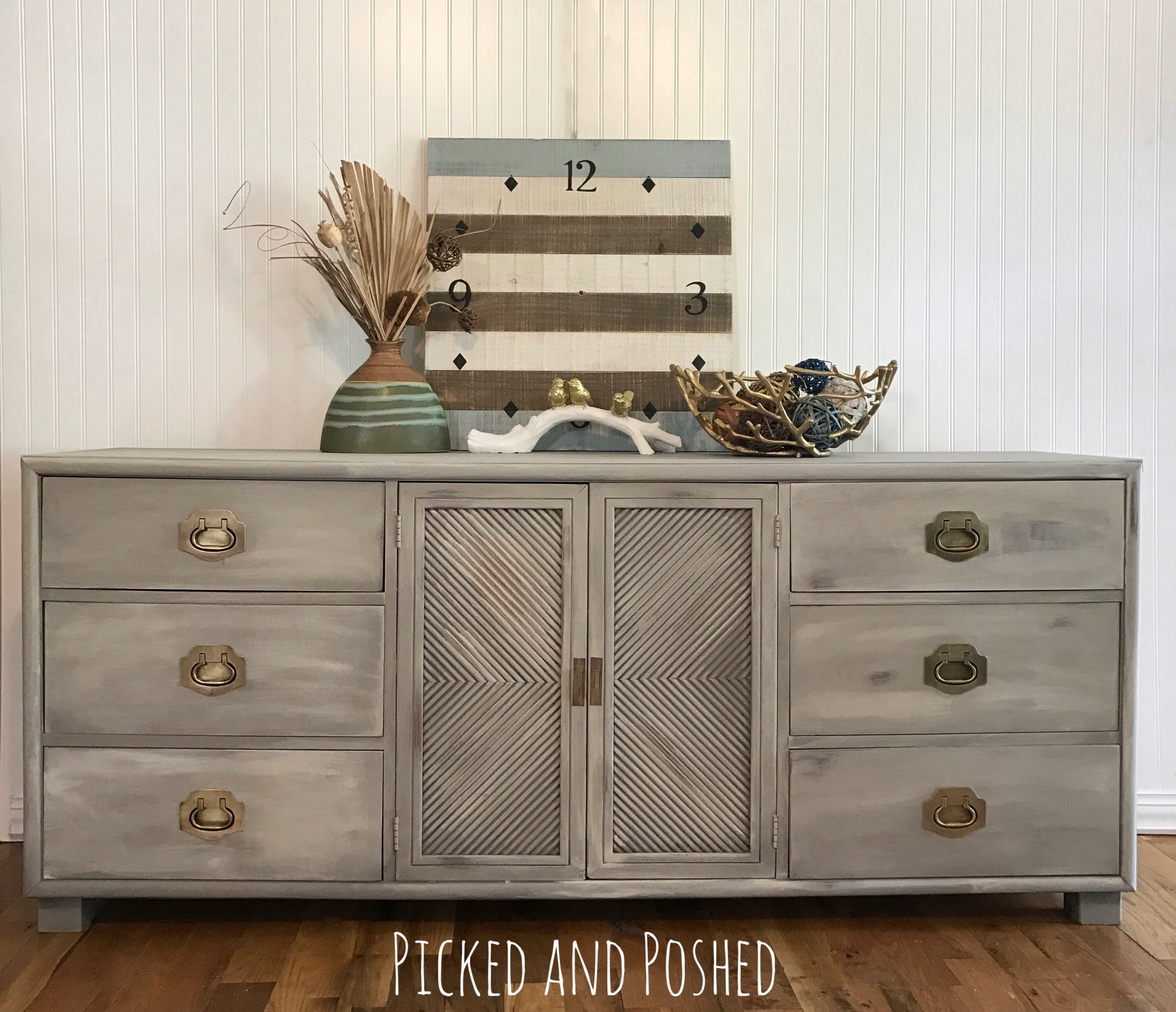 Dresser Buffet Annie Sloan French Linen With Old White, Country ..