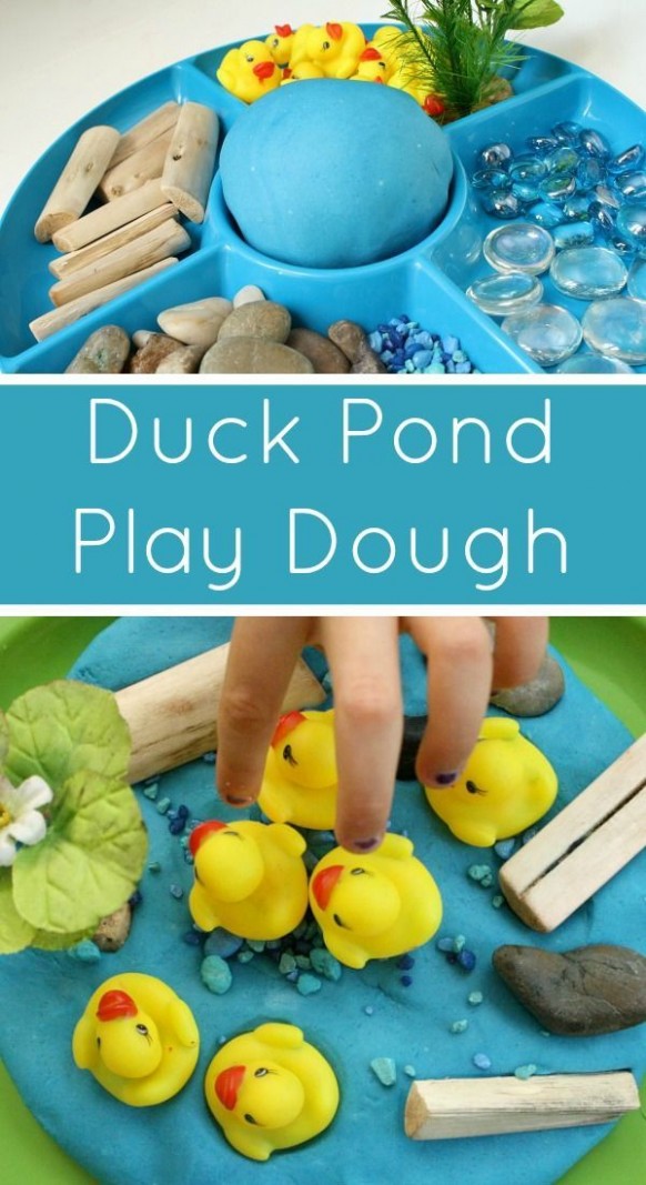 Duck Pond Play Dough Invitation | Sensory Play, Playdough ..
