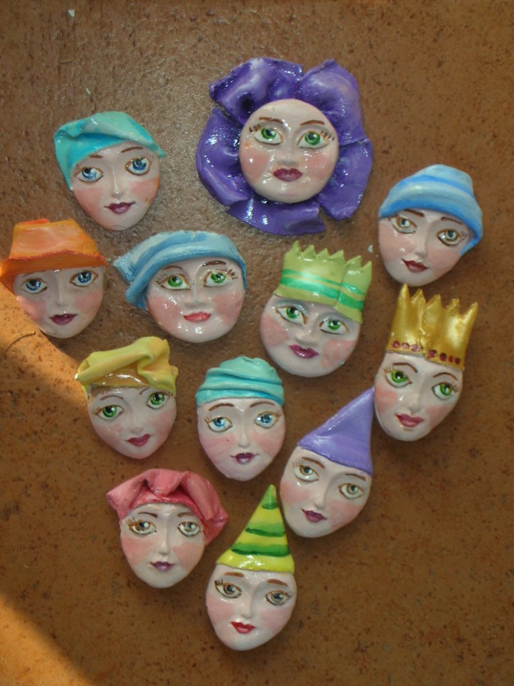 Faces Magnets Acrylic Paint For Air Dry Clay