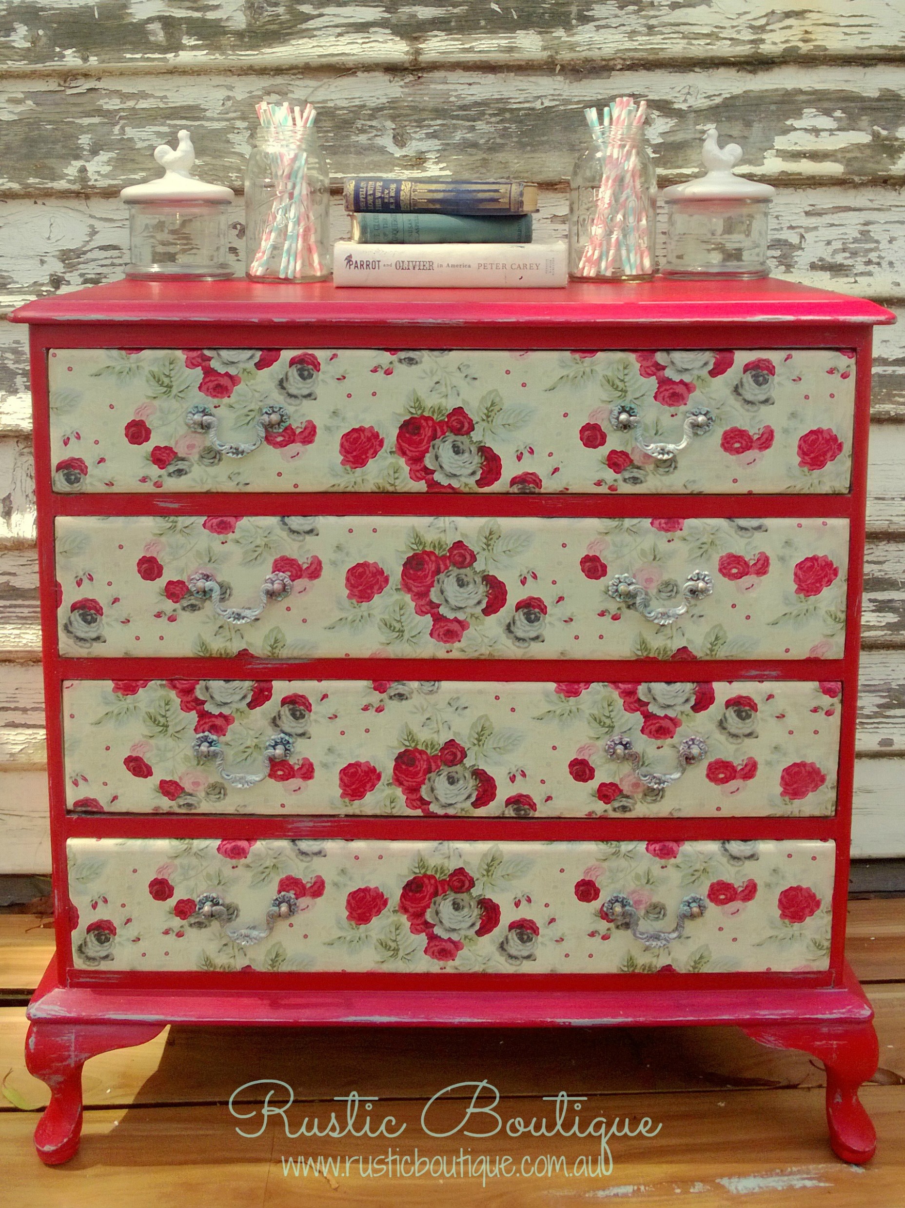 Floral Fabric Decoupage Chest Of Drawers With Annie Sloan Chalk ..