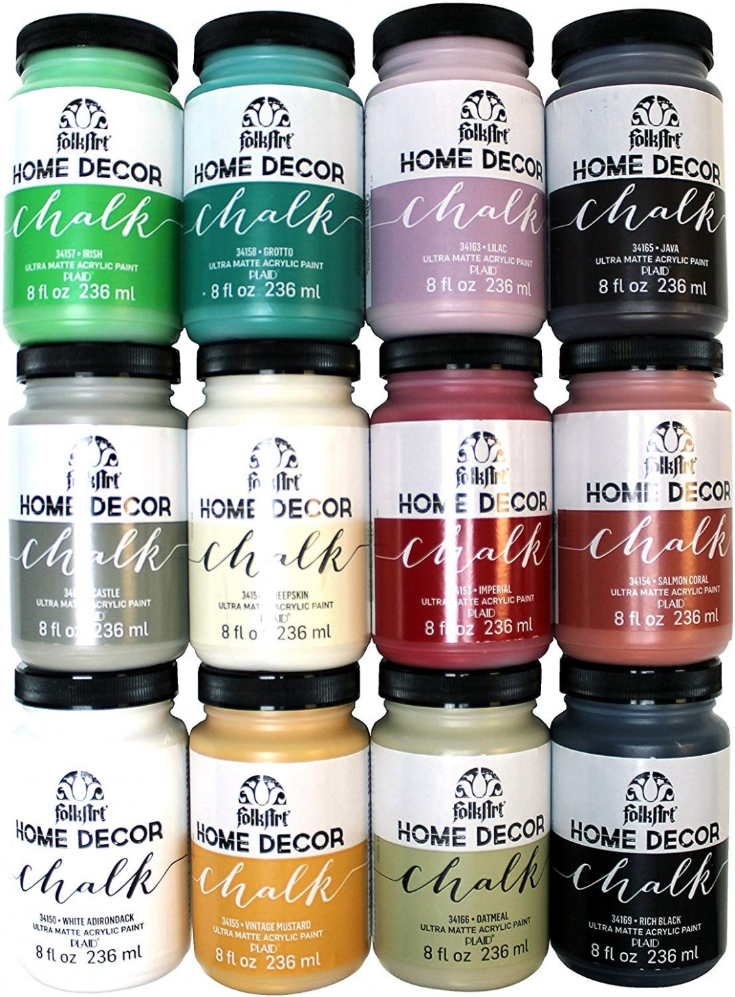 Folkart Home Decor Chalk Finish Paint Set (7 Ounce), Promo745 (7 Pack) Folk Art Chalk Paint Near Me