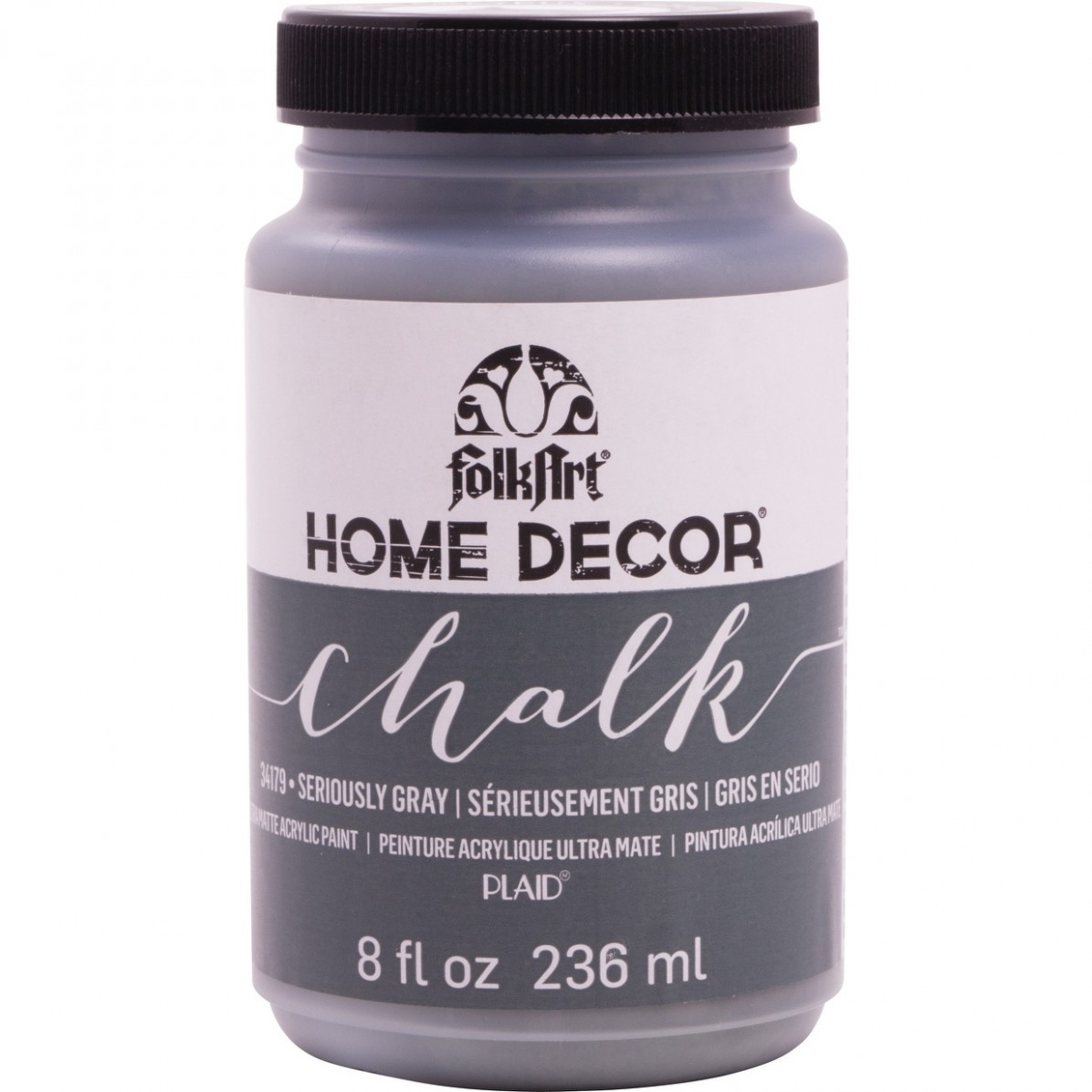 Folkart Home Decor Chalk Paint 8oz Seriously Gray Can You Paint Over Chalk Paint With Acrylic Paint