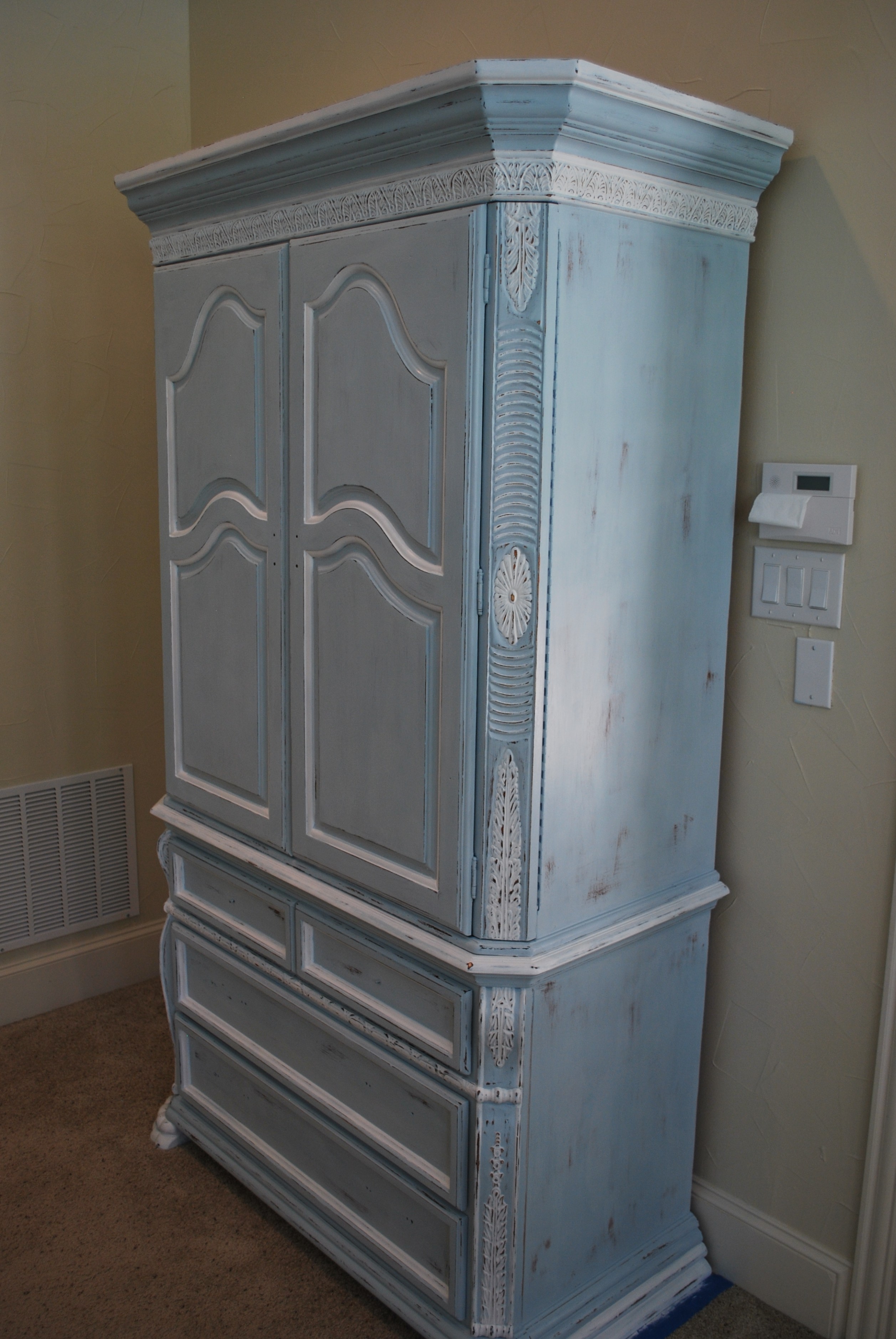 French Blue Armoire Makeover Using Amy Howard One Step Paint ..