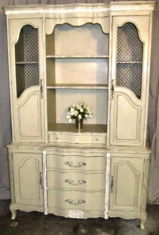 French Country Vintage Bookcase Dresser Refinished In ..