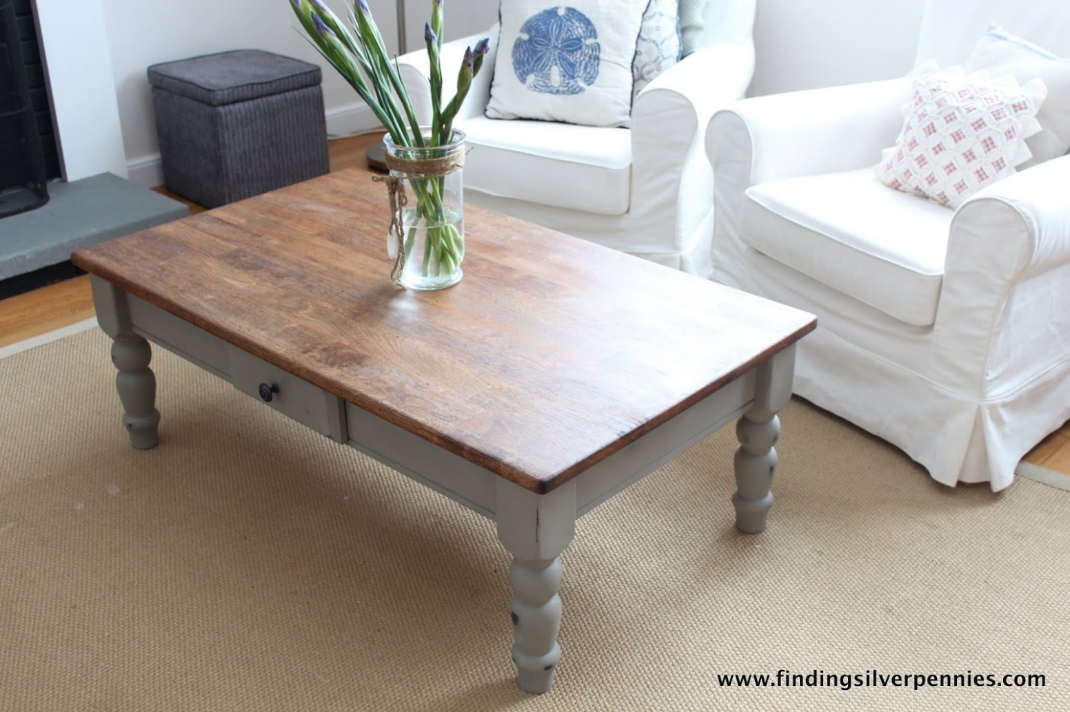 French Linen Coffee Table Finding Silver Pennies Annie Sloan Chalk Paint Linen