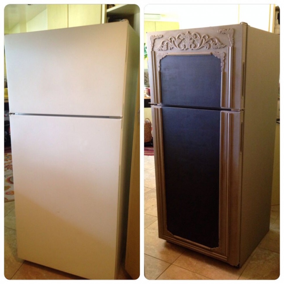 Fridge Makeover: Annie Sloan Chalk Paint In "french Linen" And ..