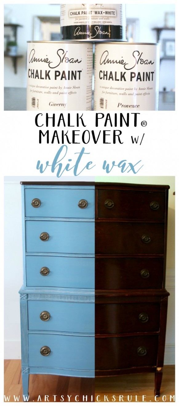 Giverny Chalk Paint Chest Makeover With White Wax Artsy Chicks Rule® Annie Sloan Chalk Paint Colors You