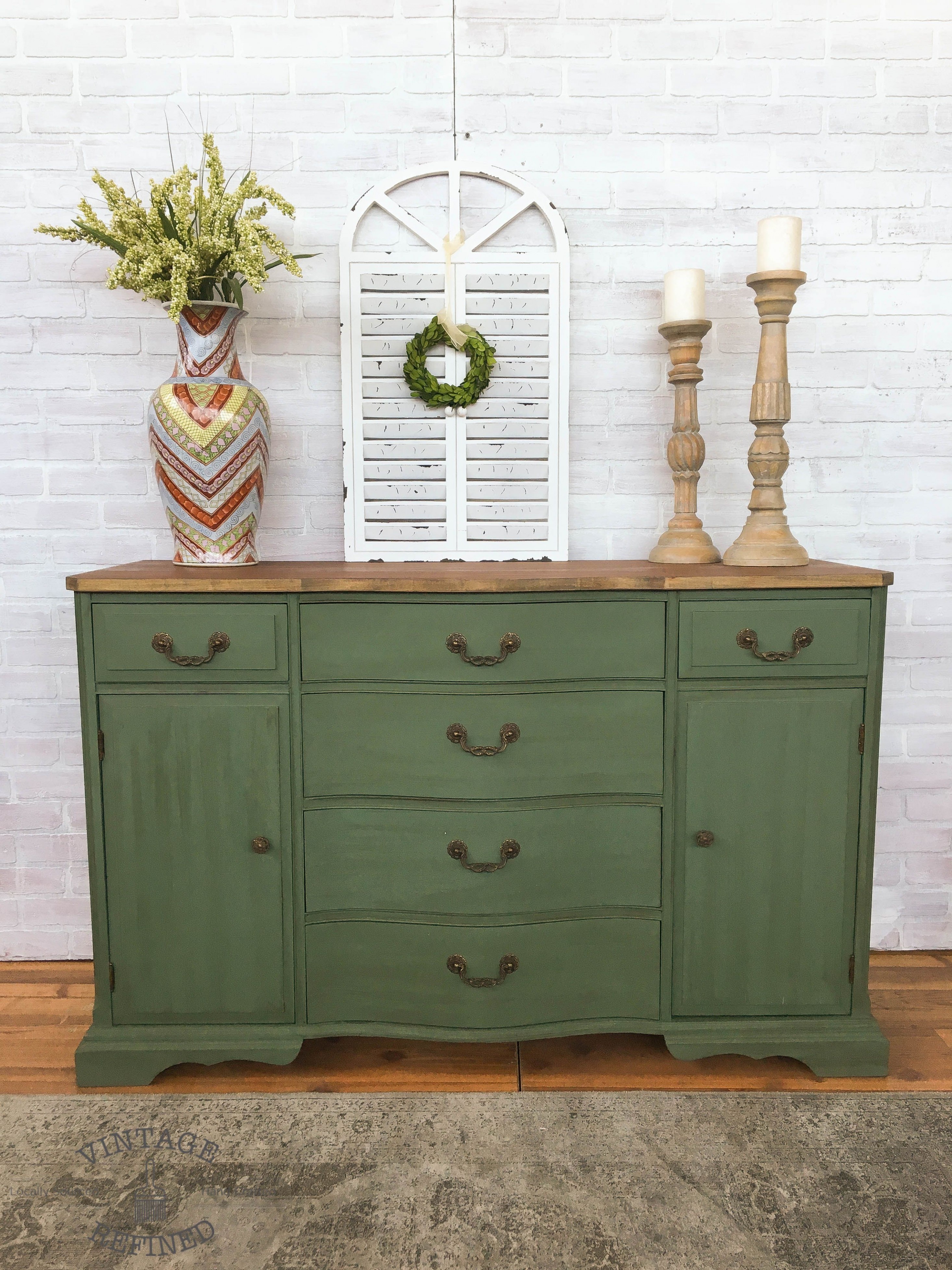 Green Painted Buffet Painted In A Mix Of Annie Sloan Olive ..