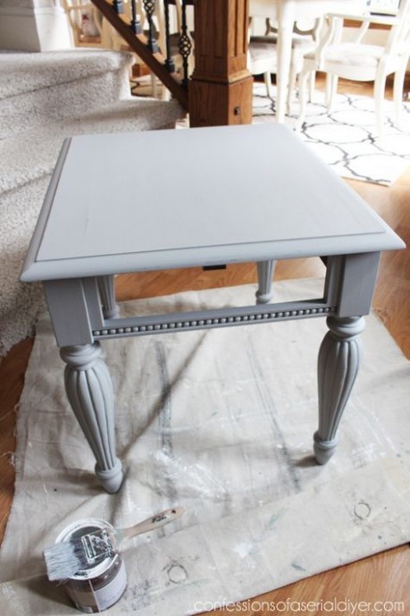 Grey & White Painted Side Table | Grey Wash | Painted ..