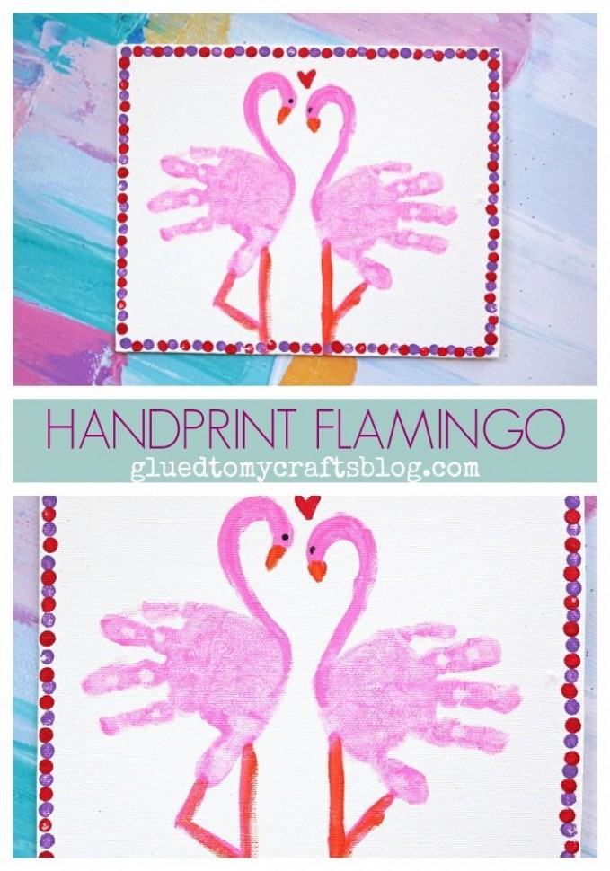 Handprint Flamingo Canvas | Valentine's Day Crafts For ..