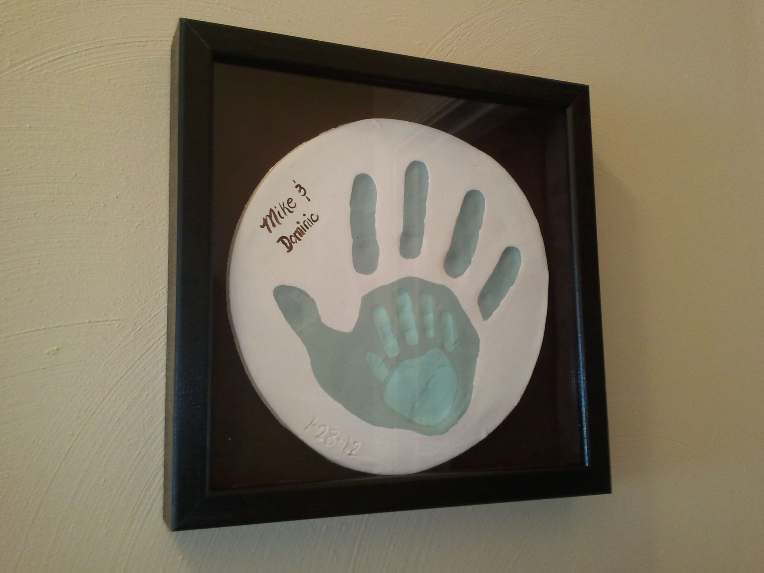 Handprints Pressed In Crayola Air Dry Clay, Painted With Acrylic ..