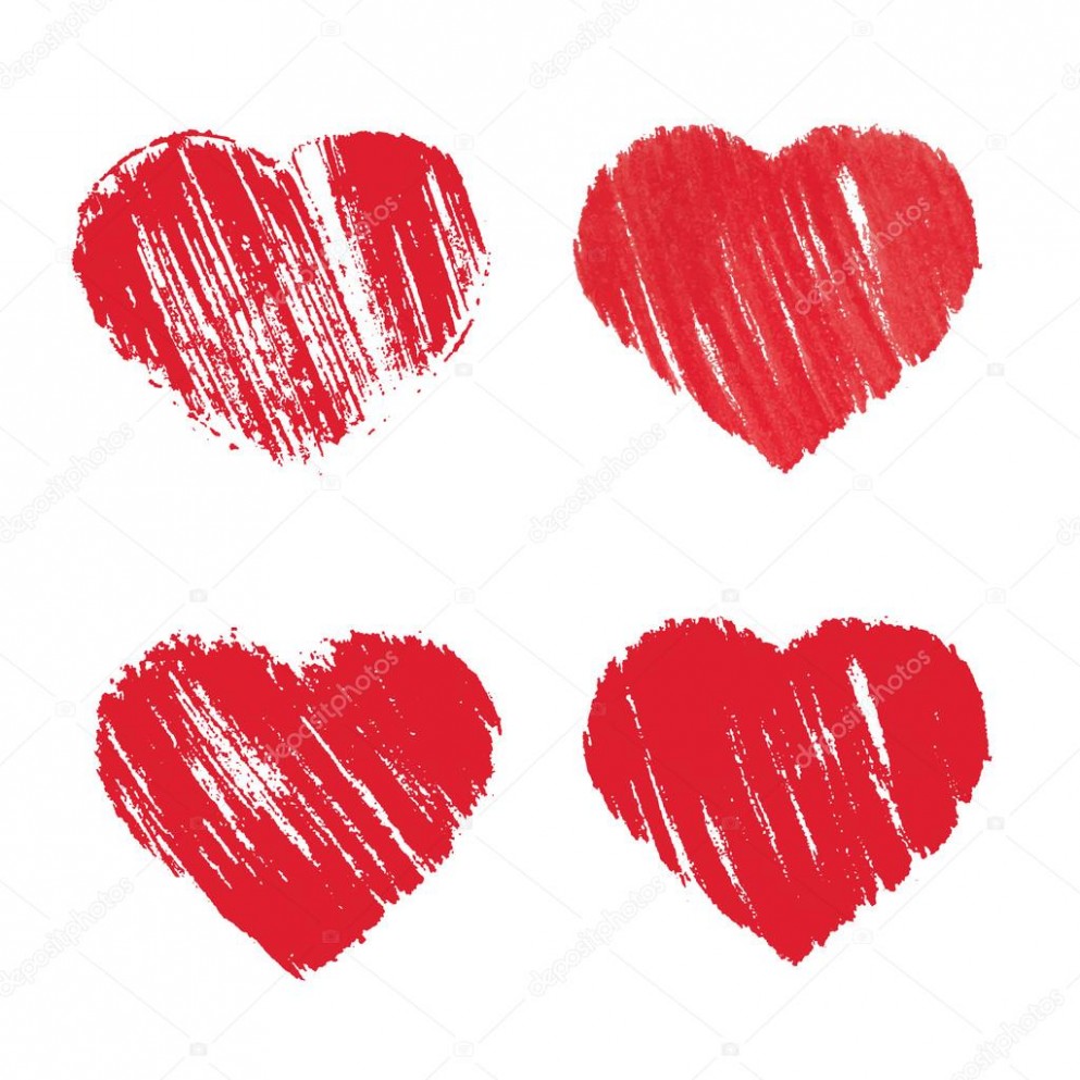 Heart, Carelessly Painted With Paint On Paper. — Stock Vector ..