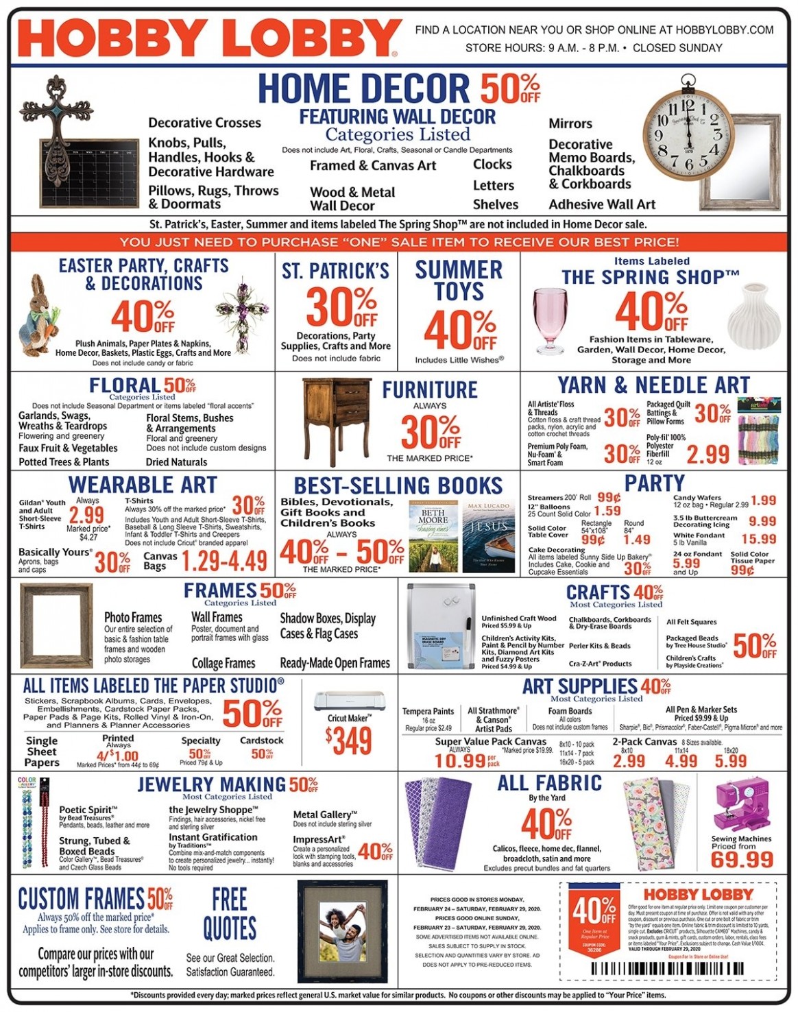 Hobby Lobby Weekly Ad February 6 February 6, 6 Hobby Lobby Furniture Supplier