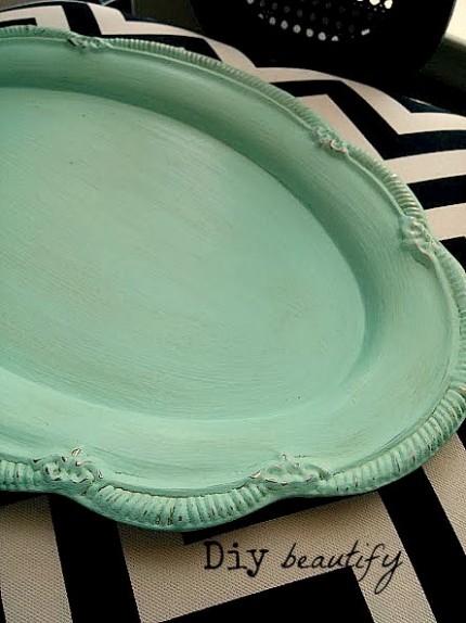 How To Antique A Tray Using Chalk Paint | Diy Beautify Chalkboard Paint On Galvanized Metal