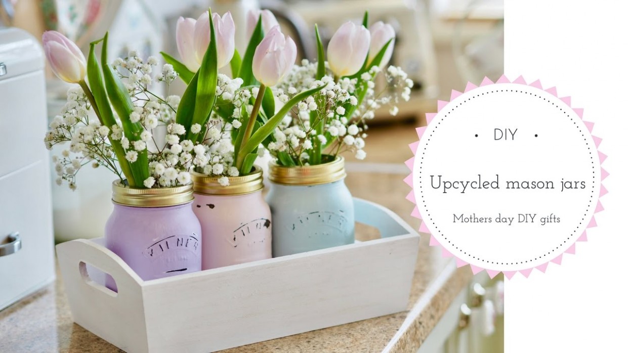 How To Chalk Paint Mason Jars Using Pastel Coloured Chalk Paint. Mothers Day Diy