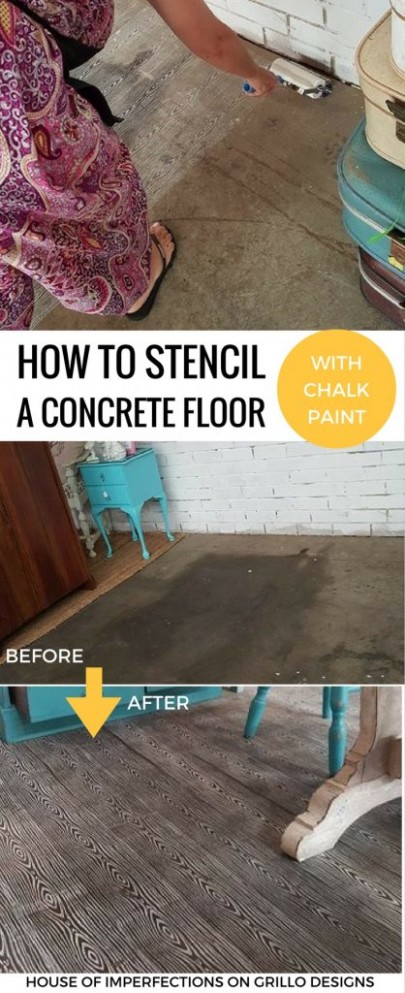 How To Stencil Concrete Floors With Chalk Paint Can You Paint Over Chalk Paint Sealer