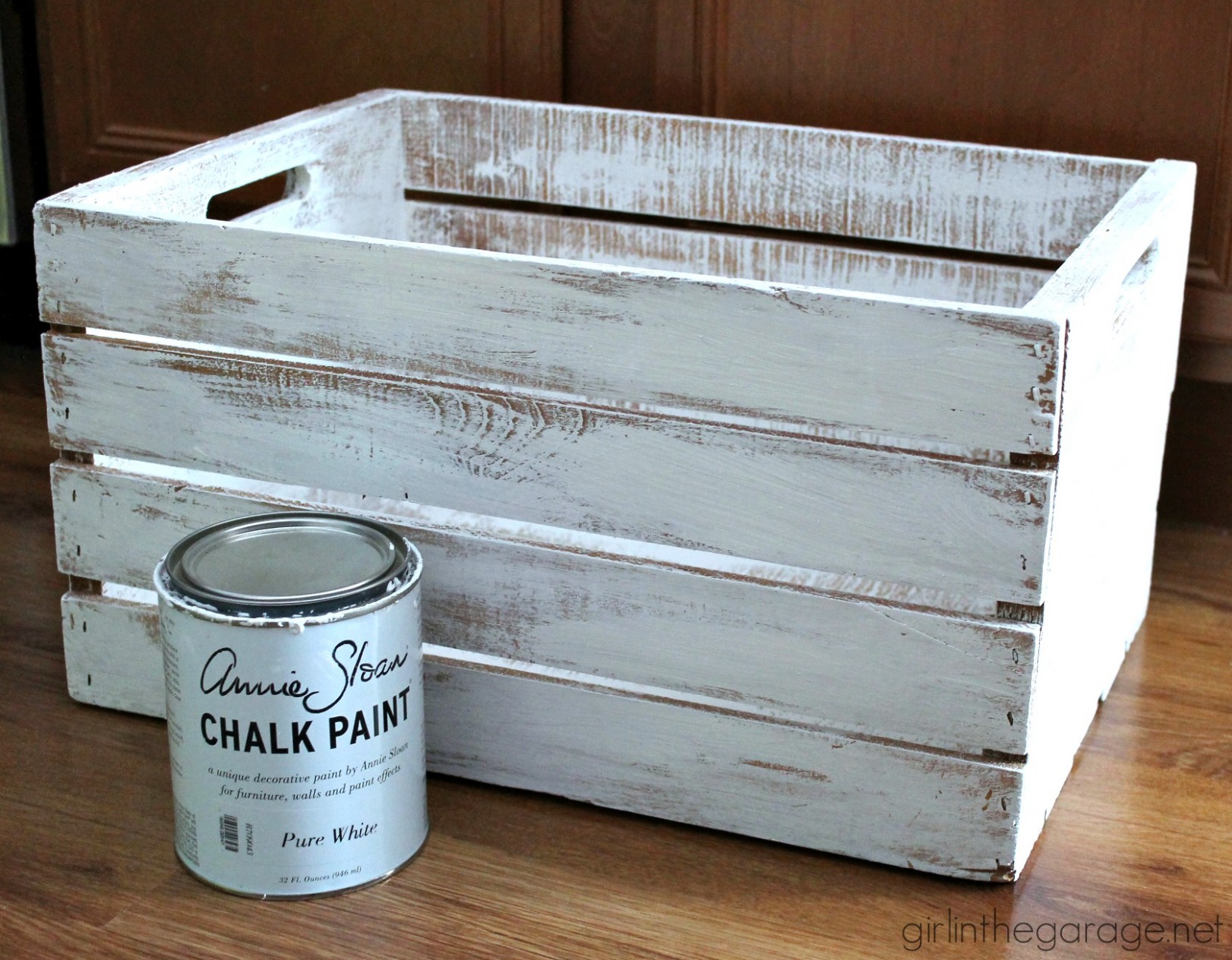 Img 6 Pure White Chalk Paint Crate Girl In The Garage® How To Do Chalk Paint On Wood