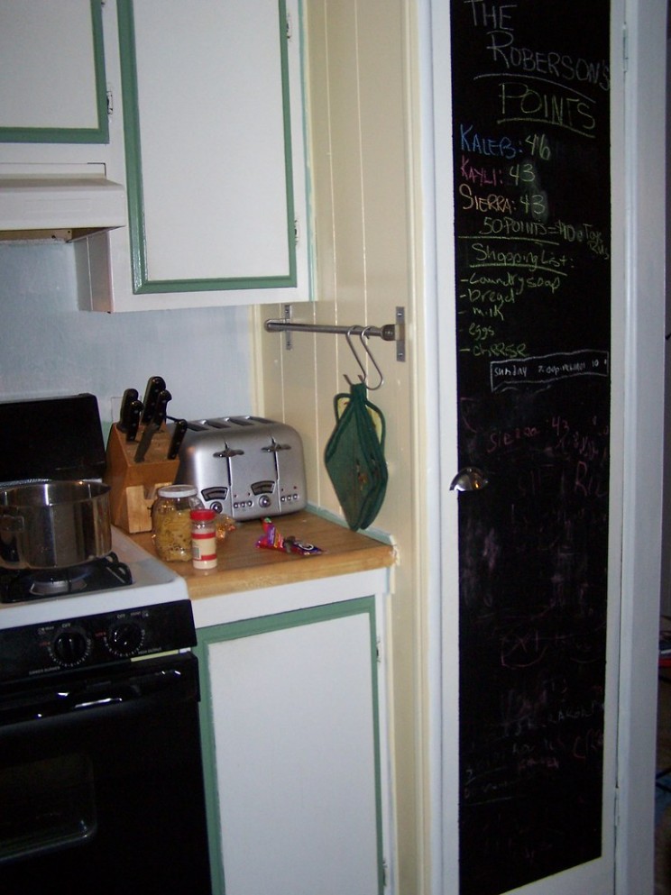 Kitchen Before, Sort Of Can I Paint Over Chalkboard Paint