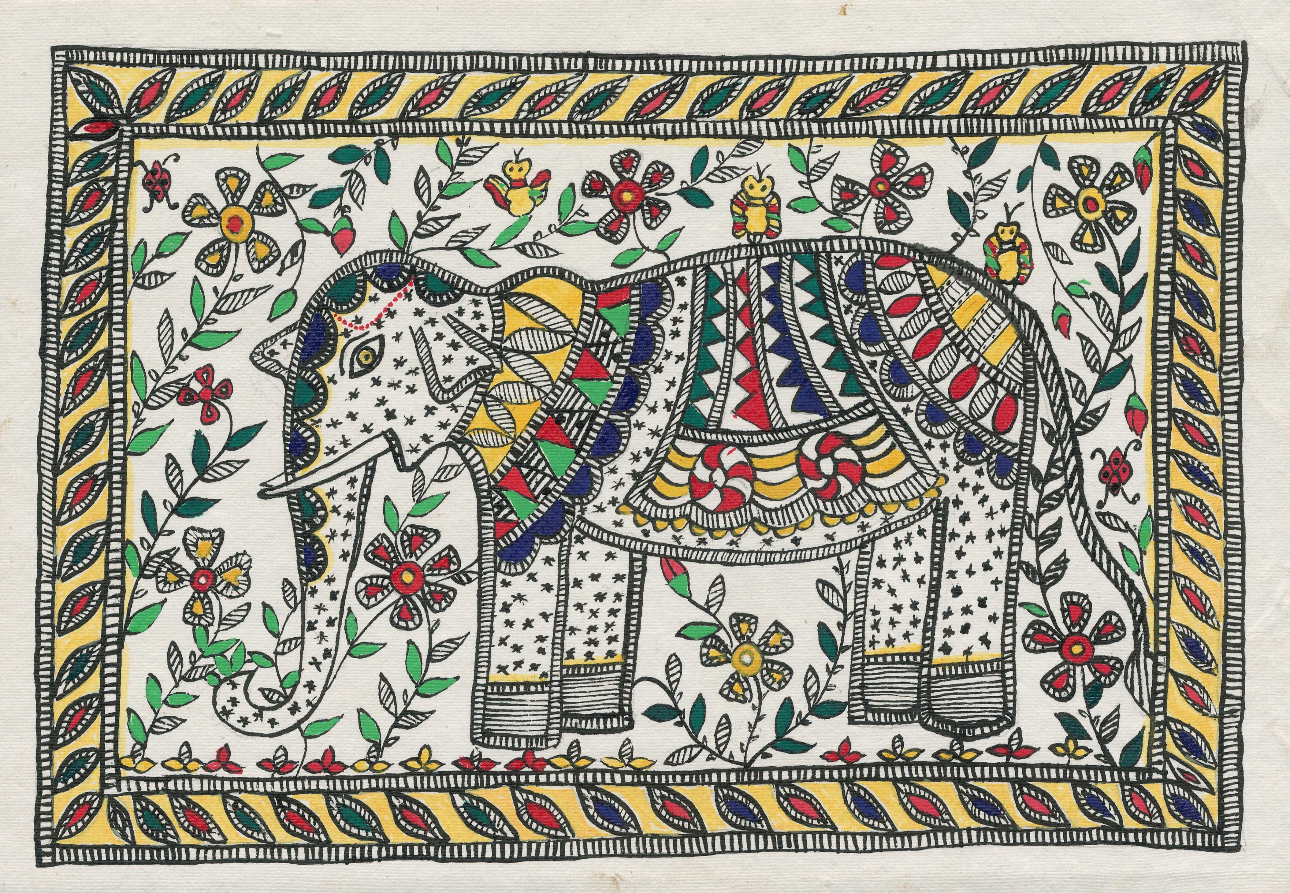 Madhubani Elephant | Artbytarana | Foundmyself Madhubani Painting Cles Near Me