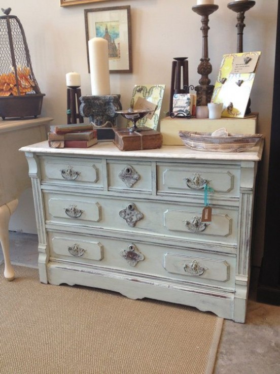 Marble Top Dresser Refreshed In Chalk Paint By By ..