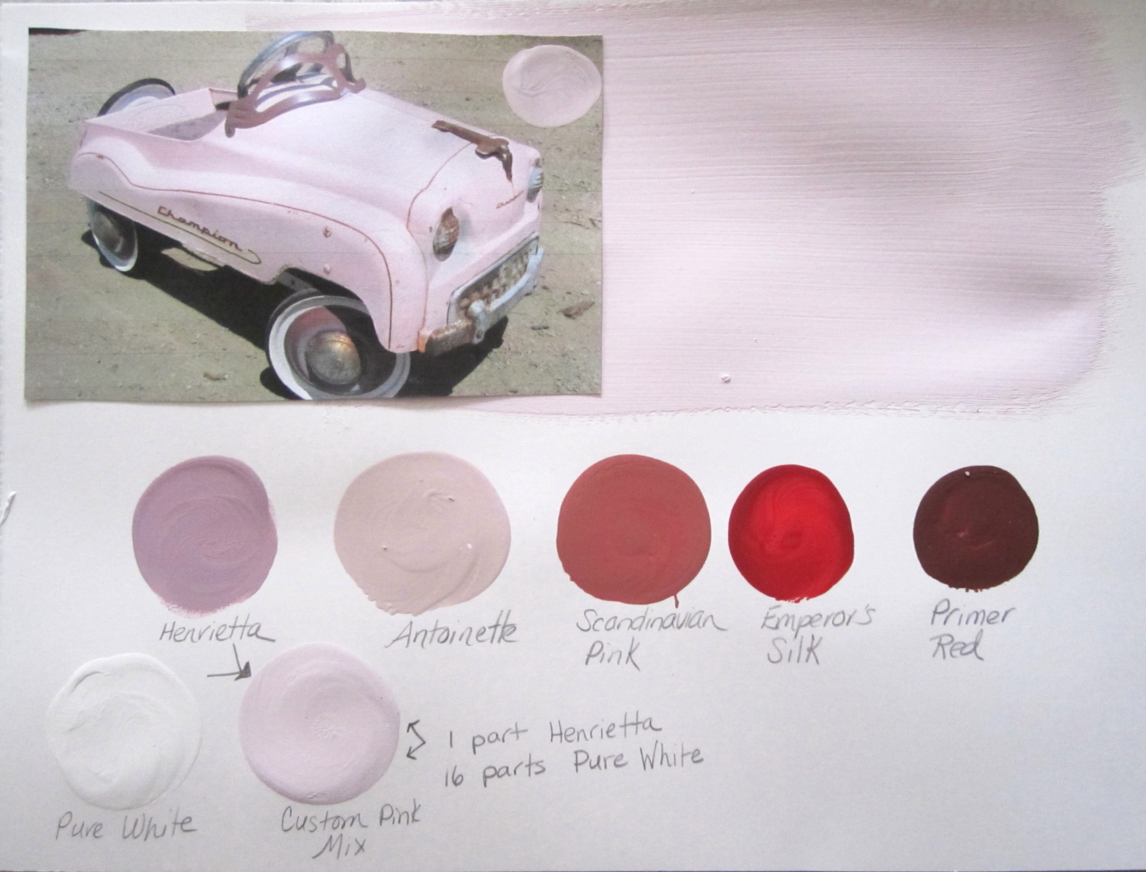Matching Pedal Car Pink With Chalk Paint By Annie Sloan Annie Sloan Chalk Paint Colors Antoinette
