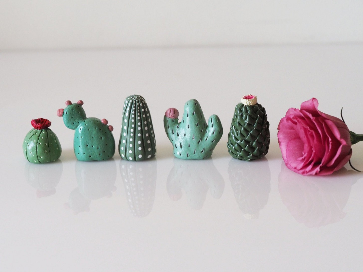 Miniature Cactus Set Of 5 Collectible Thimbles Cactus When Can I Paint Air Dry Clay