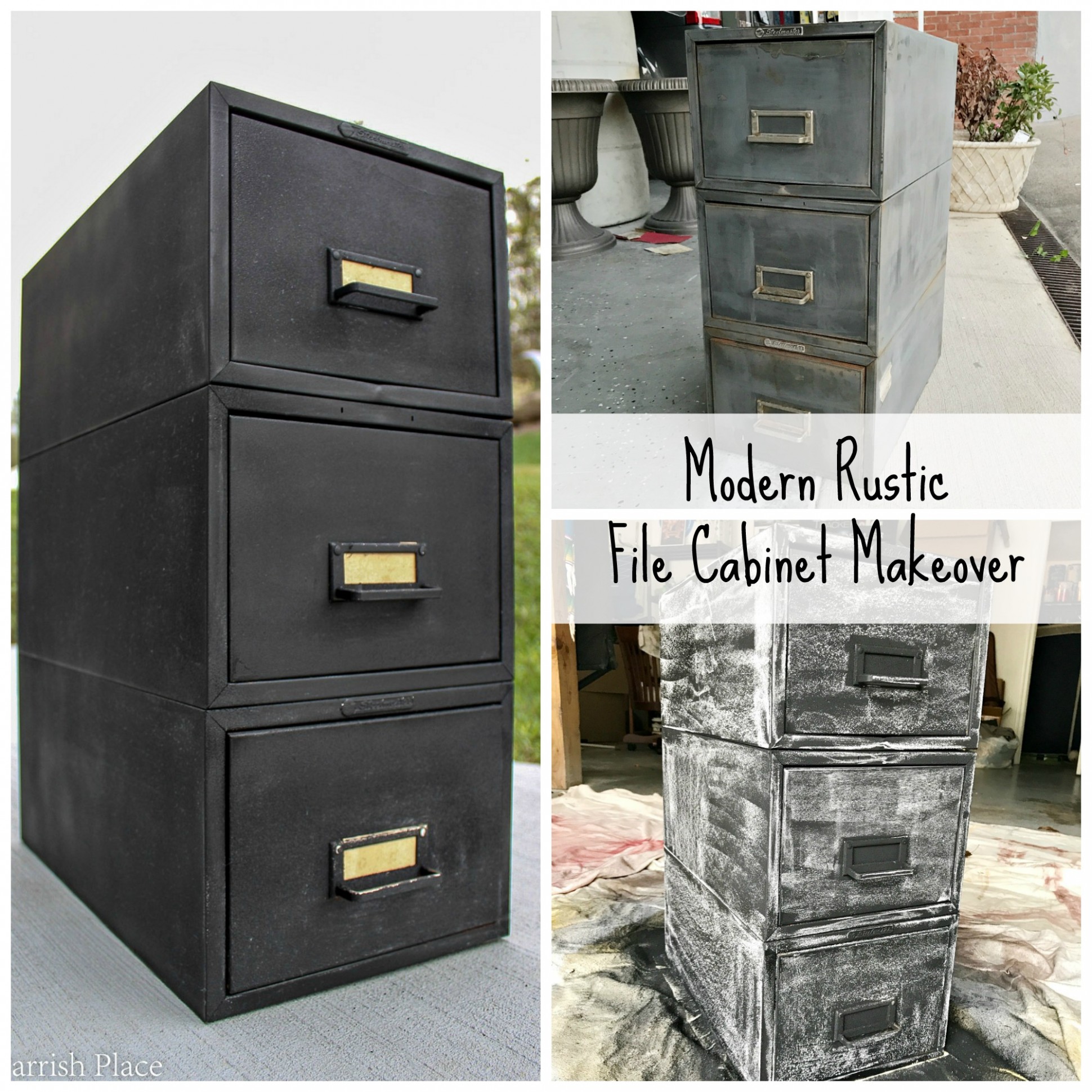 Modern Rustic File Cabinet Makeover & Vintage Desk • Sweet Parrish ..