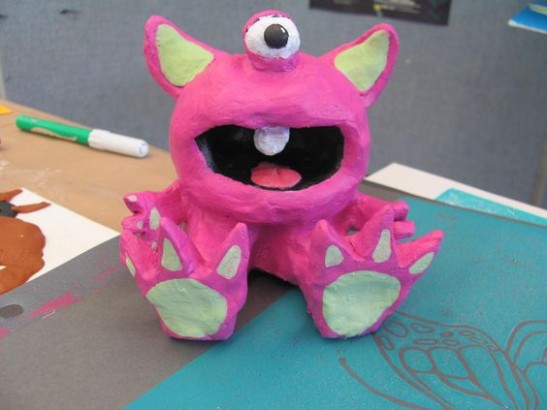 Monster Project Using Air Dry Clay And Acrylic Paint (two ..