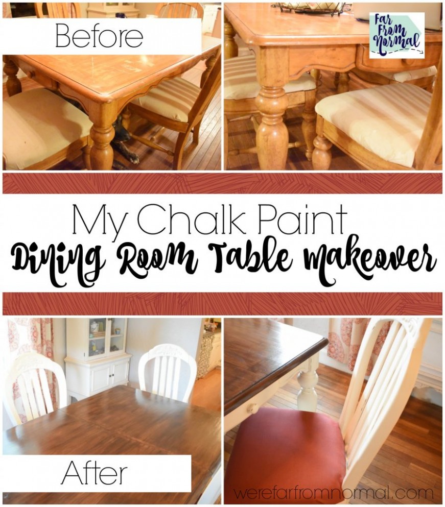 My Chalk Paint Dining Room Table Makeover | Far From Normal How To Chalk Paint Wood Table