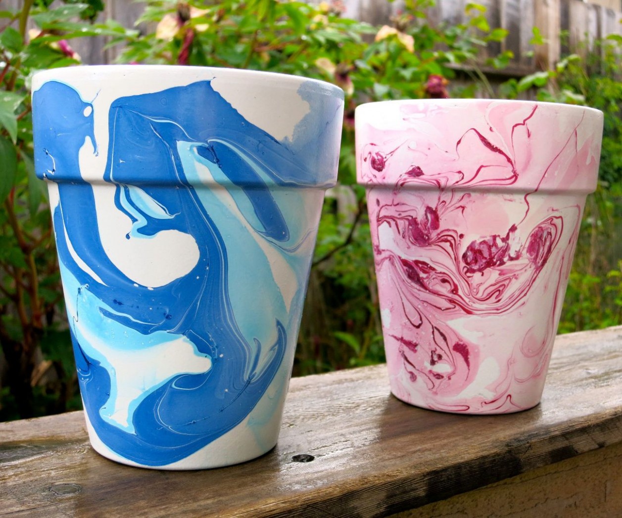 Nail Polish Marbled Flower Pots | Cool Ideas To Make/try ..