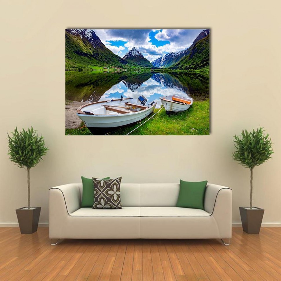 Natural Landscape Of Norway Multi Panel Canvas Wall Art Porcelain Painting Cles Near Me
