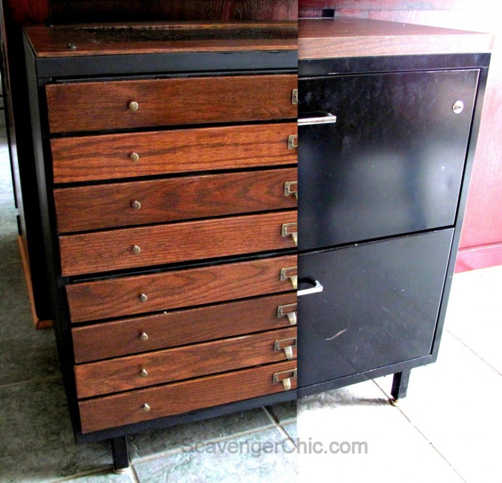 New Life For An Old File Cabinet Scavenger Chic Can You Use Chalk Paint On Metal Filing Cabinet