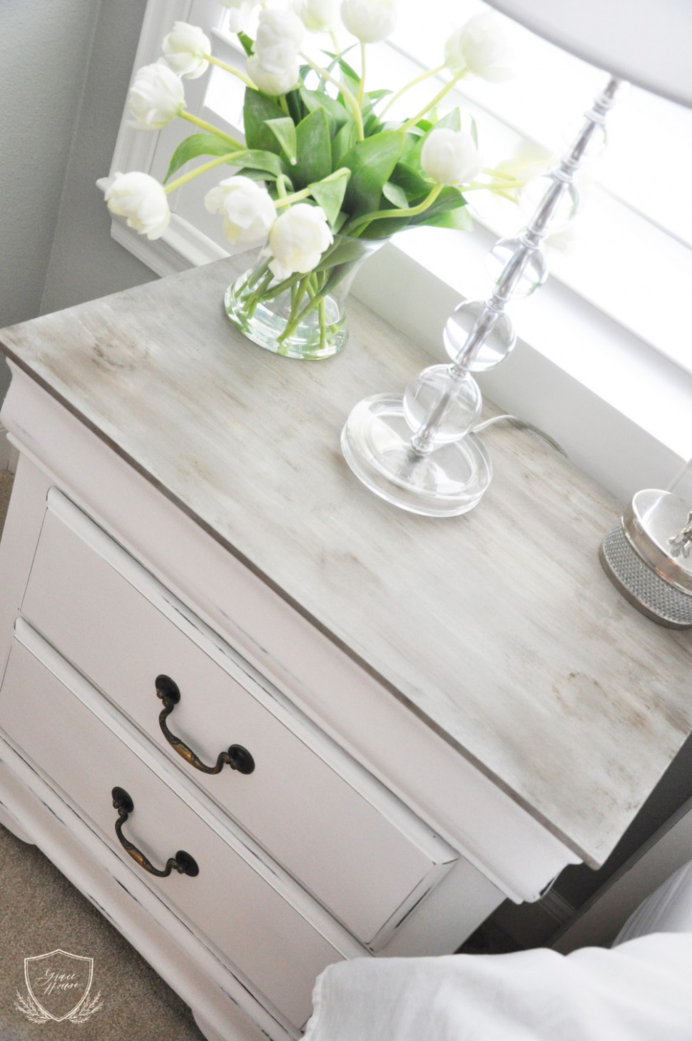 Nightstand Chalk Paint Tutorial — The Grace House Chalk Paint Wax White Annie Sloan