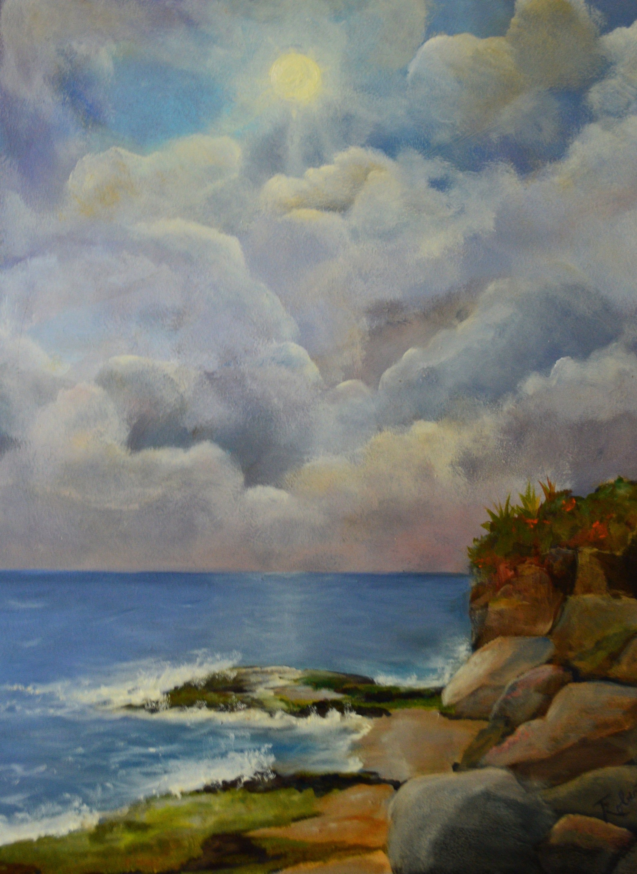 Oil Painting Original. California Coast Ocean, Fine Art Oil ..