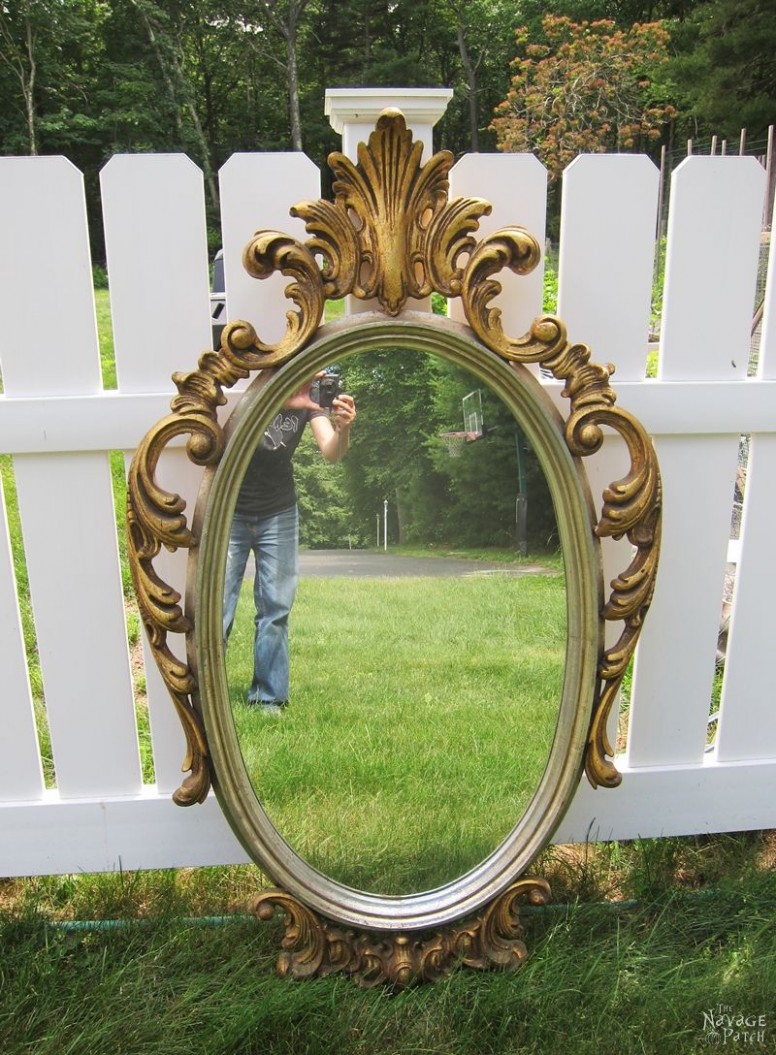 Ornate Mirror Makeover The Navage Patch Can You Paint Chalk Paint On A Mirror