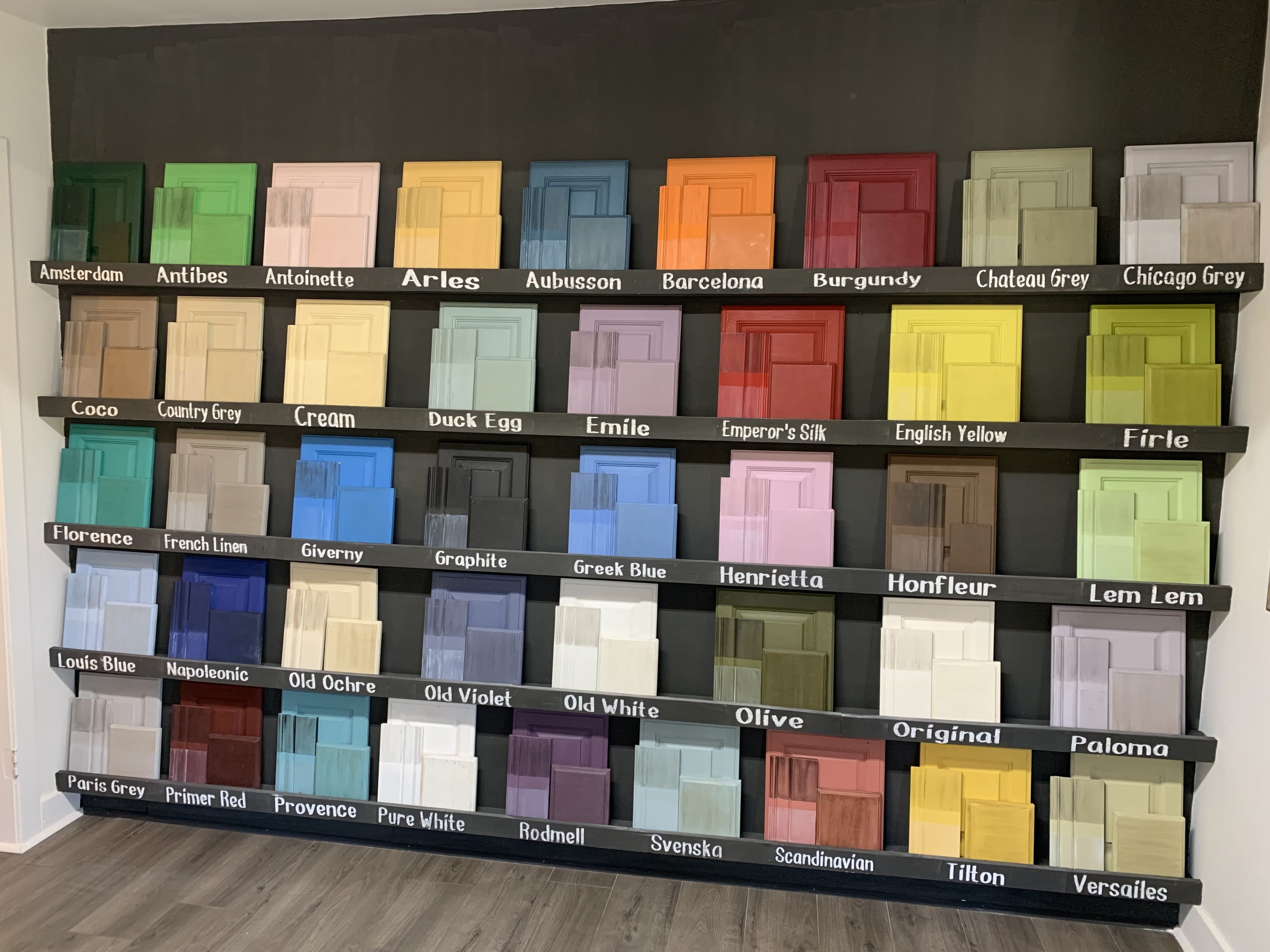 Our Color Display Wall In The Store. Wall And Shelves Painted With ..