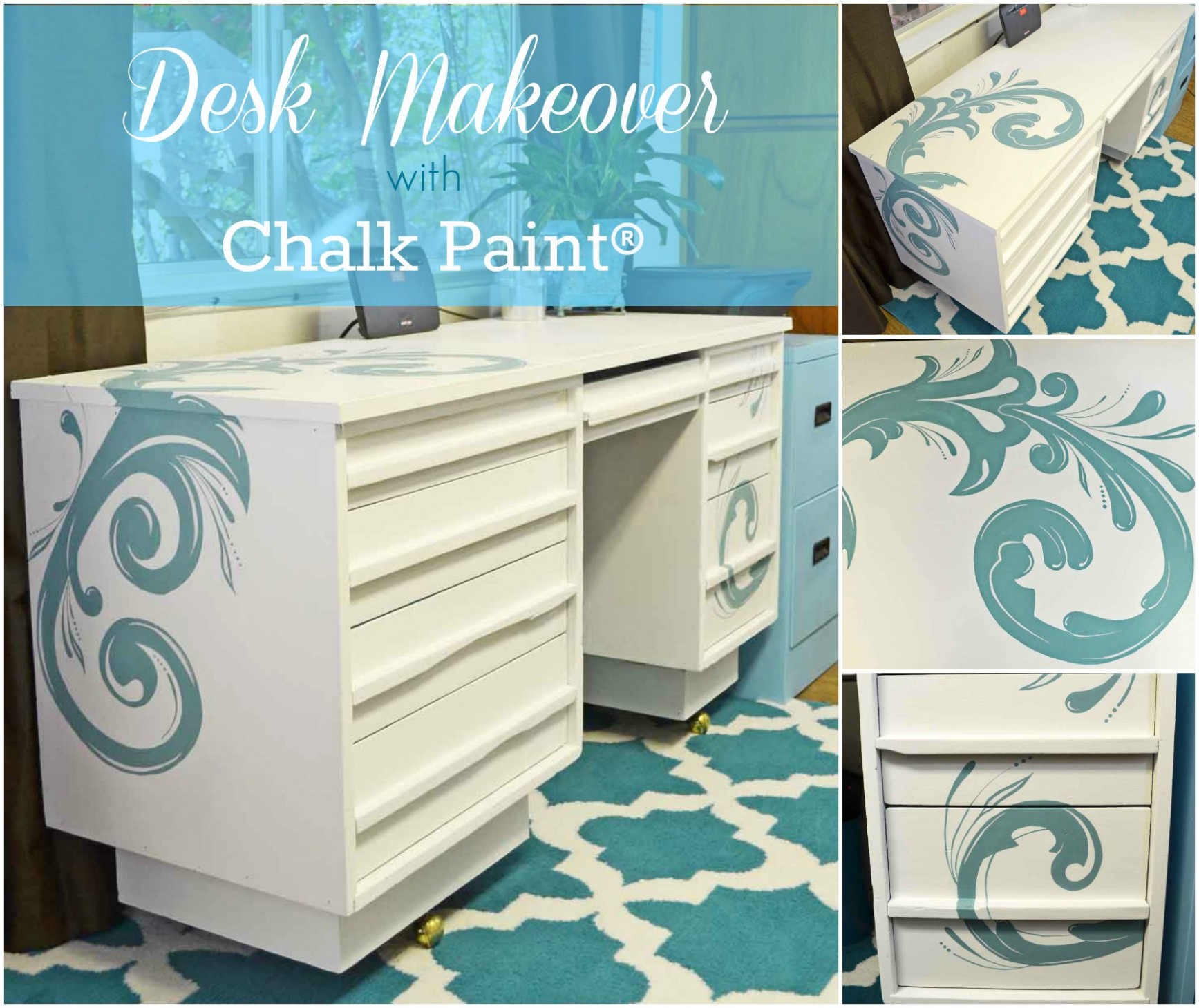 Painted Desk With Chalk Paint® Just Paint It Blog Can You Chalk Paint A Metal Filing Cabinet