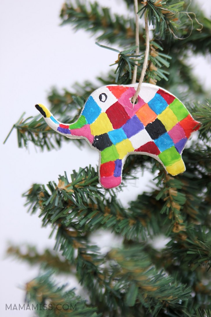 Painted Elmer Ornament 10 Days Of A Kid Made Christmas Paint In Air Dry Clay