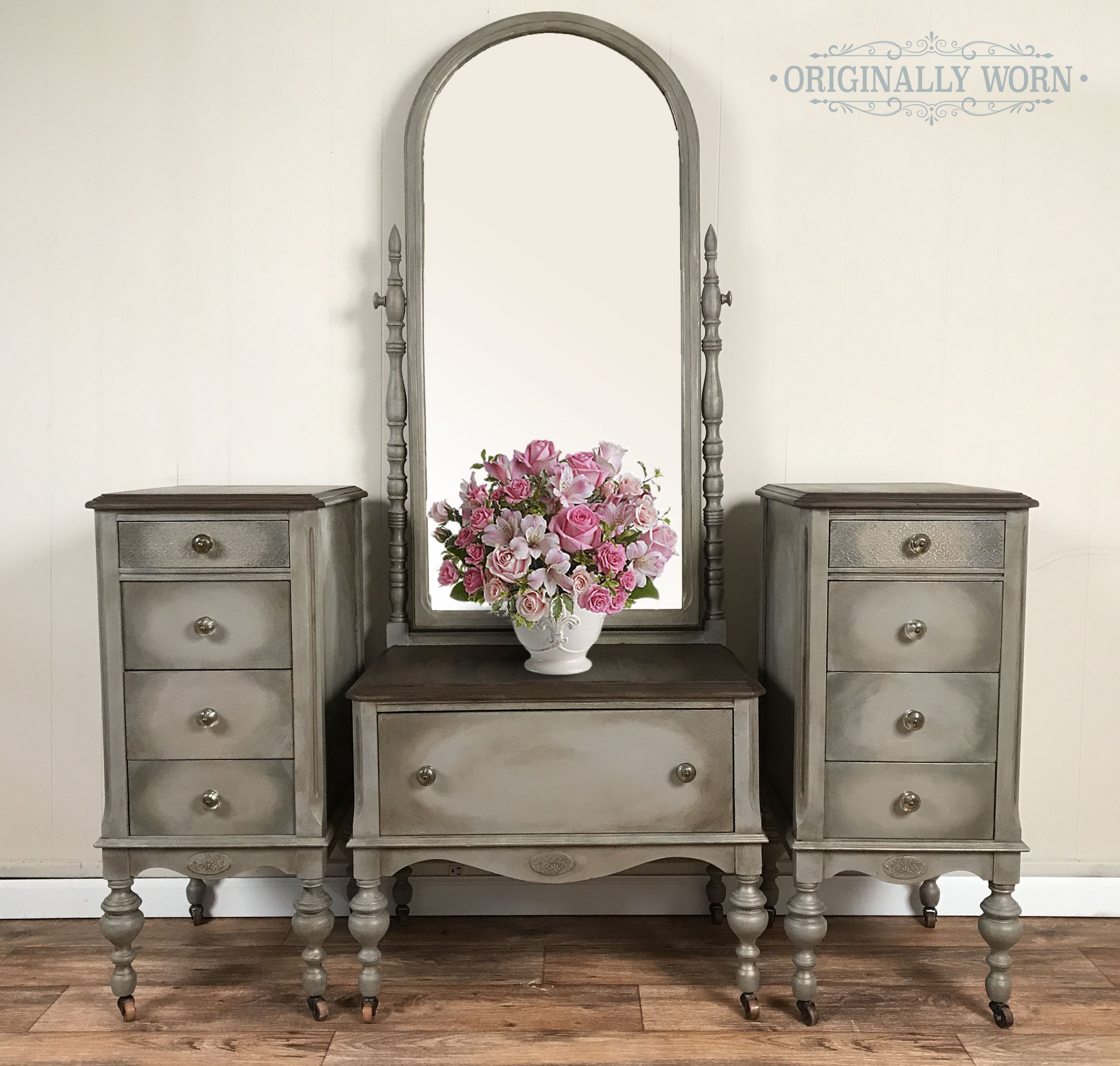 Painted In Annie Sloan Chalk Paint. It Is French Linen With A Halo ..