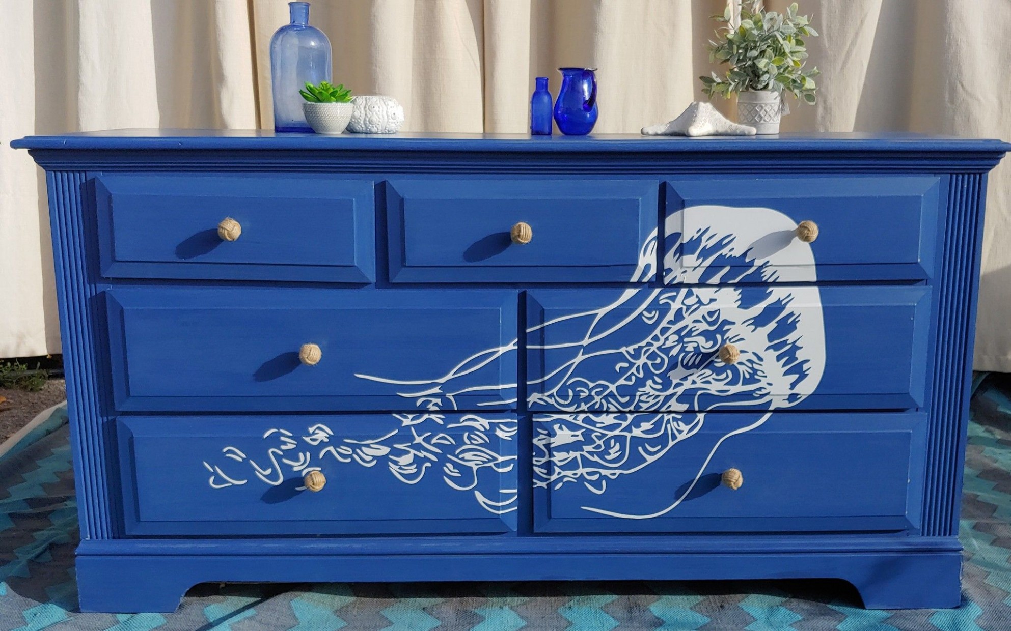 Painted In Ultramarine By Renaissance Chalk Paint, Drawer Pulls ..