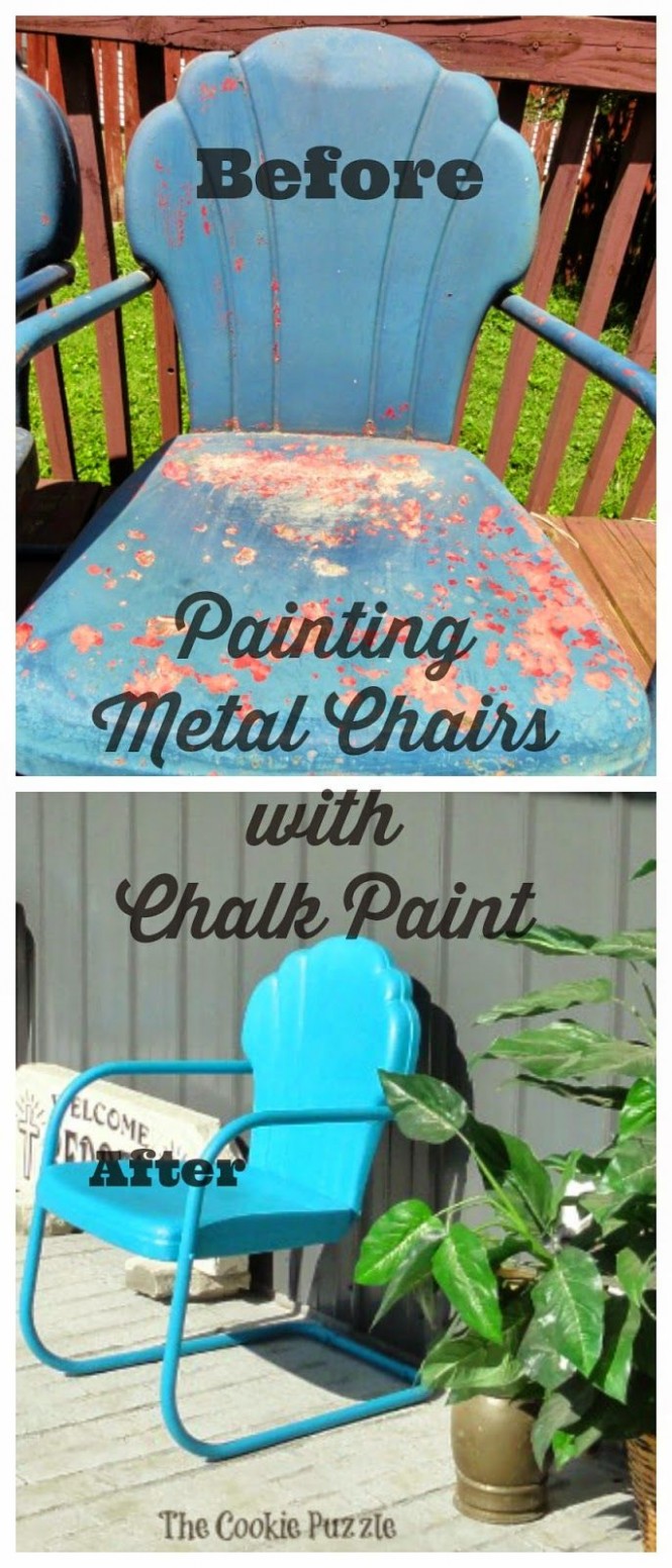 Painting Metal Chairs With Chalk Paint | Painted Metal Chairs ..