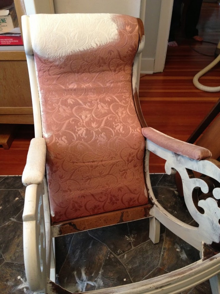 Painting The Fabric On An Antique Rocker | A French Touch Annie Sloan Chalk Paint Colors For Fabric