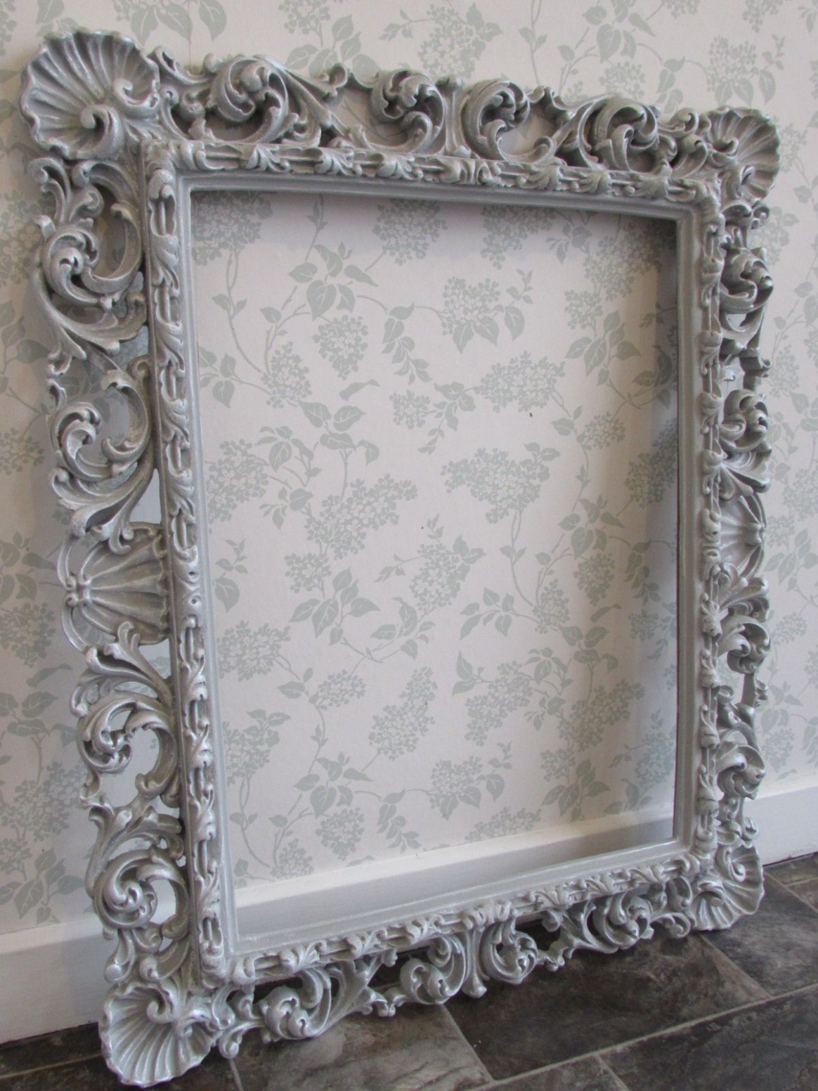 Paris Grey And Silver Wax Frame | Chalk Paint Mirror, Mirror ..