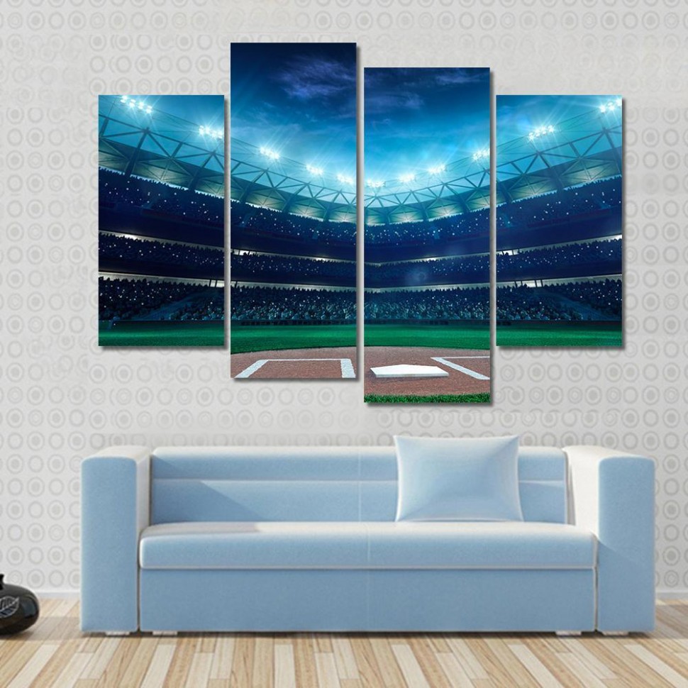 Professional Baseball Grand Arena In The Night Multi Panel Canvas Wall Paint Night Cles Near Me